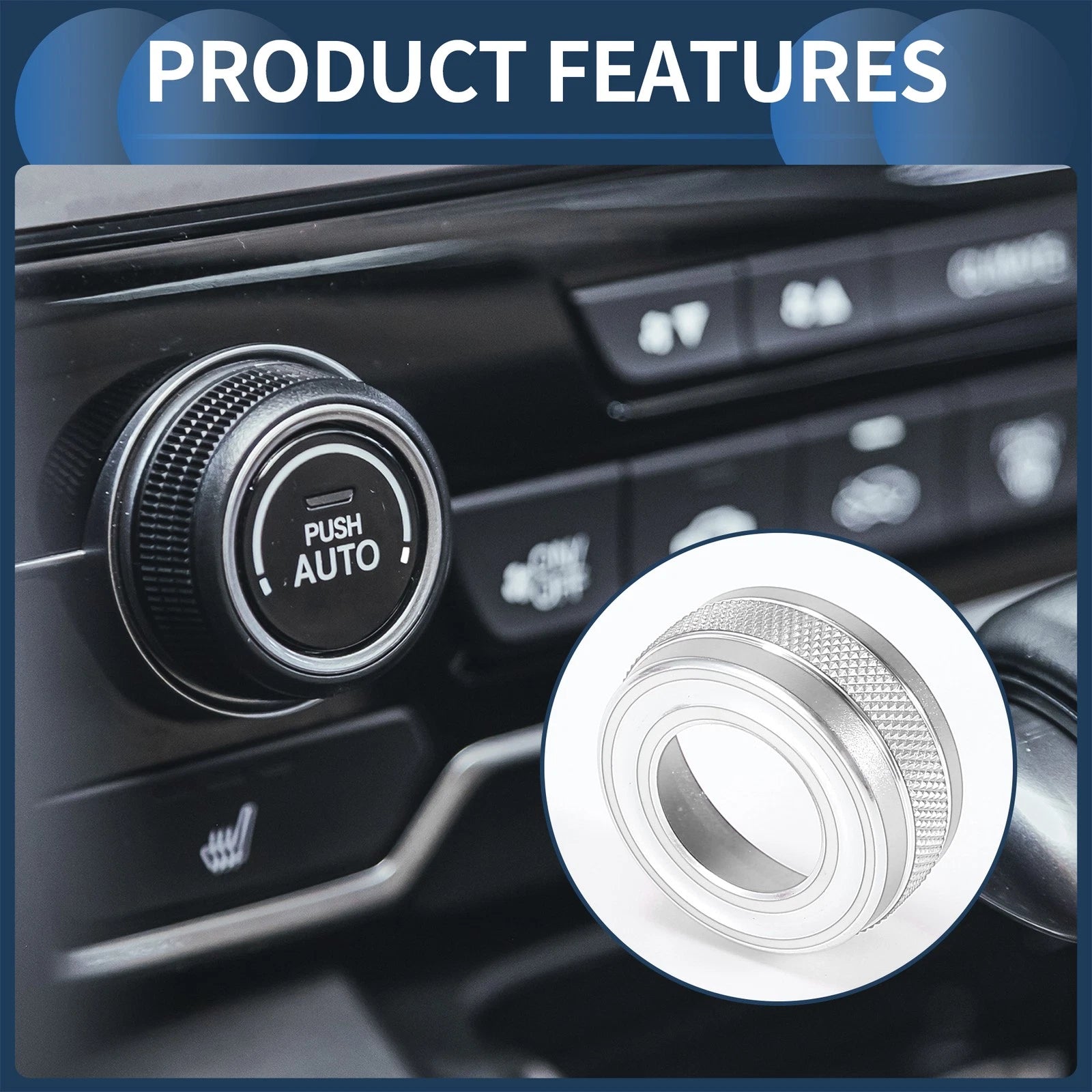 Set of 7 AC Media 4WD Headlight Switch Knob Covers for GMC Canyon (2015–2022)