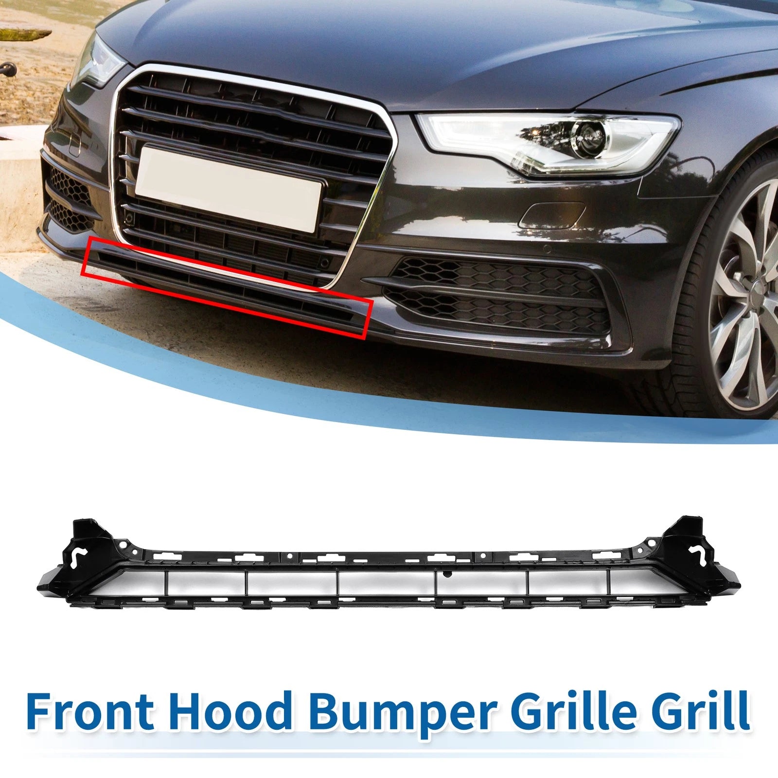Front Hood Bumper Grille for Audi A6 (2018) No. 4G0807683C