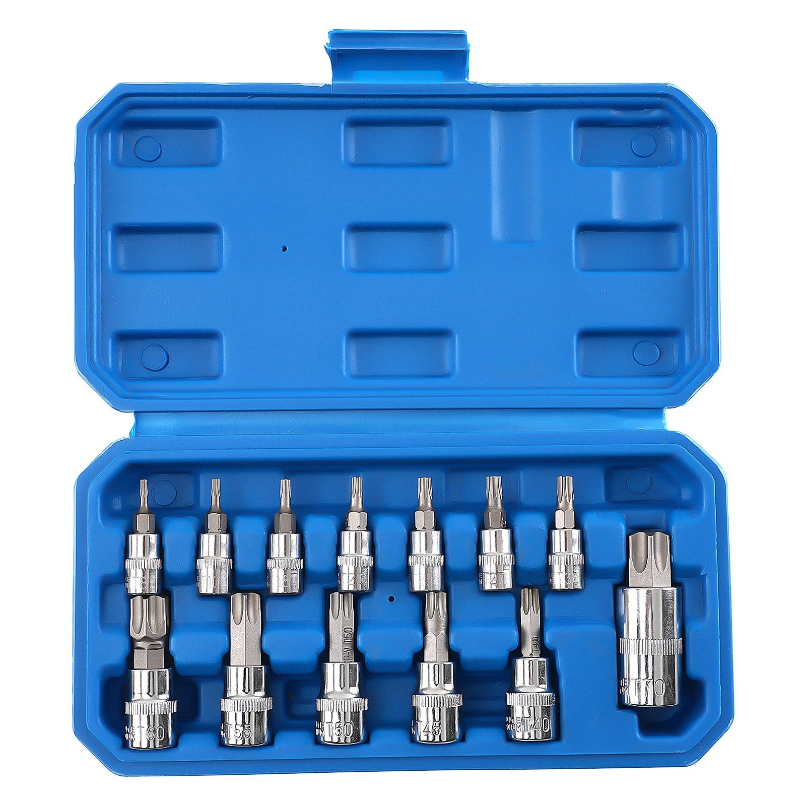 13pc Chrome Vanadium Star Socket Set 1/4 3/8 1/2 Drive T8-T70 6 Point