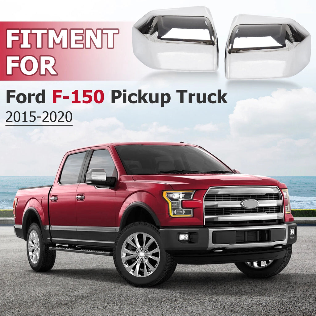Set of 2 Chrome Mirror Covers for Ford F-150 (2015-2020)