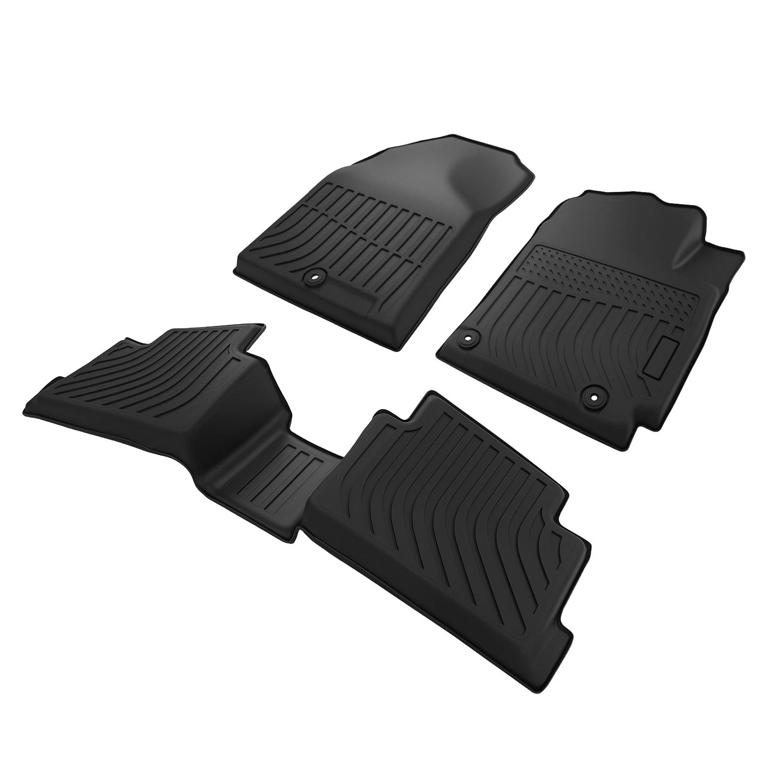 Black 2-Row Floor Mats for Hyundai Kona (2018–2023) TPE All-Weather