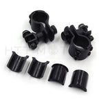 Pair Black Foot Peg Mounts for Harley (1 1/4" Engine Guard)