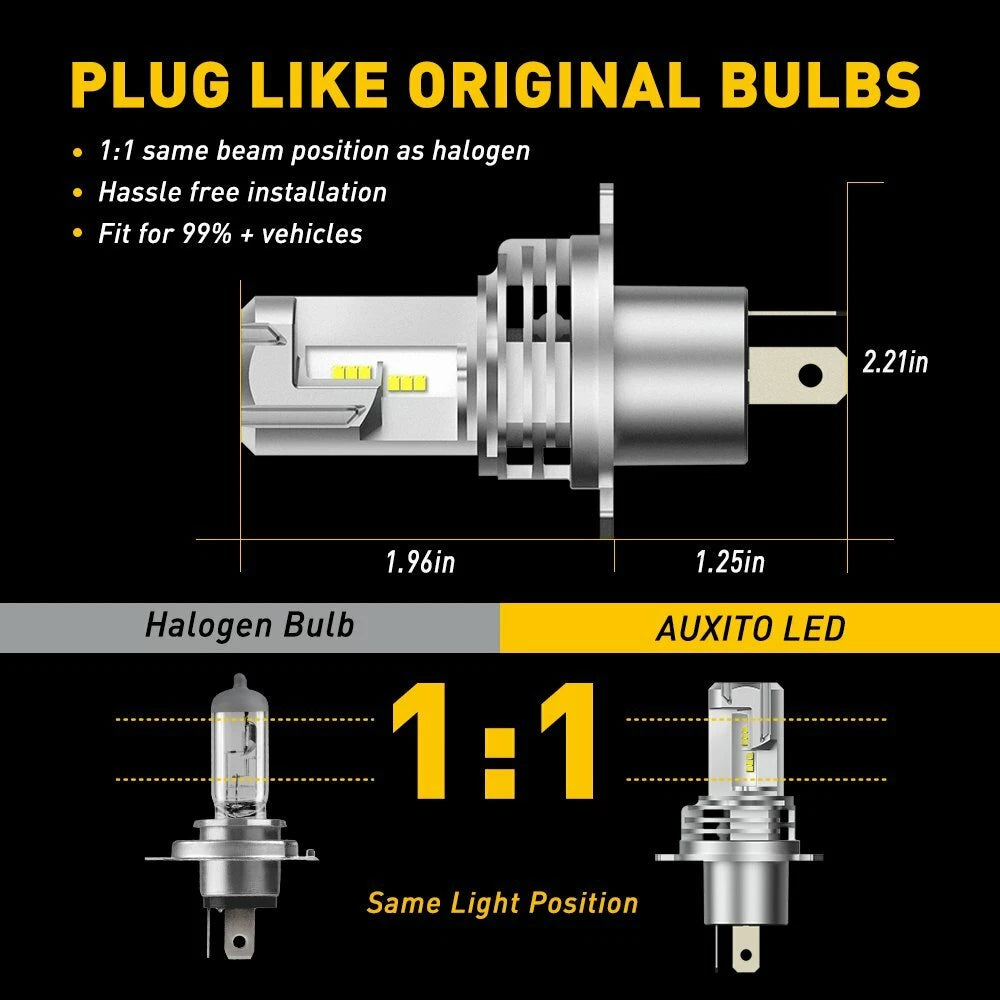 AUXITO LED Headlight Bulbs for Toyota Tacoma Yaris Tundra (2016–2023)