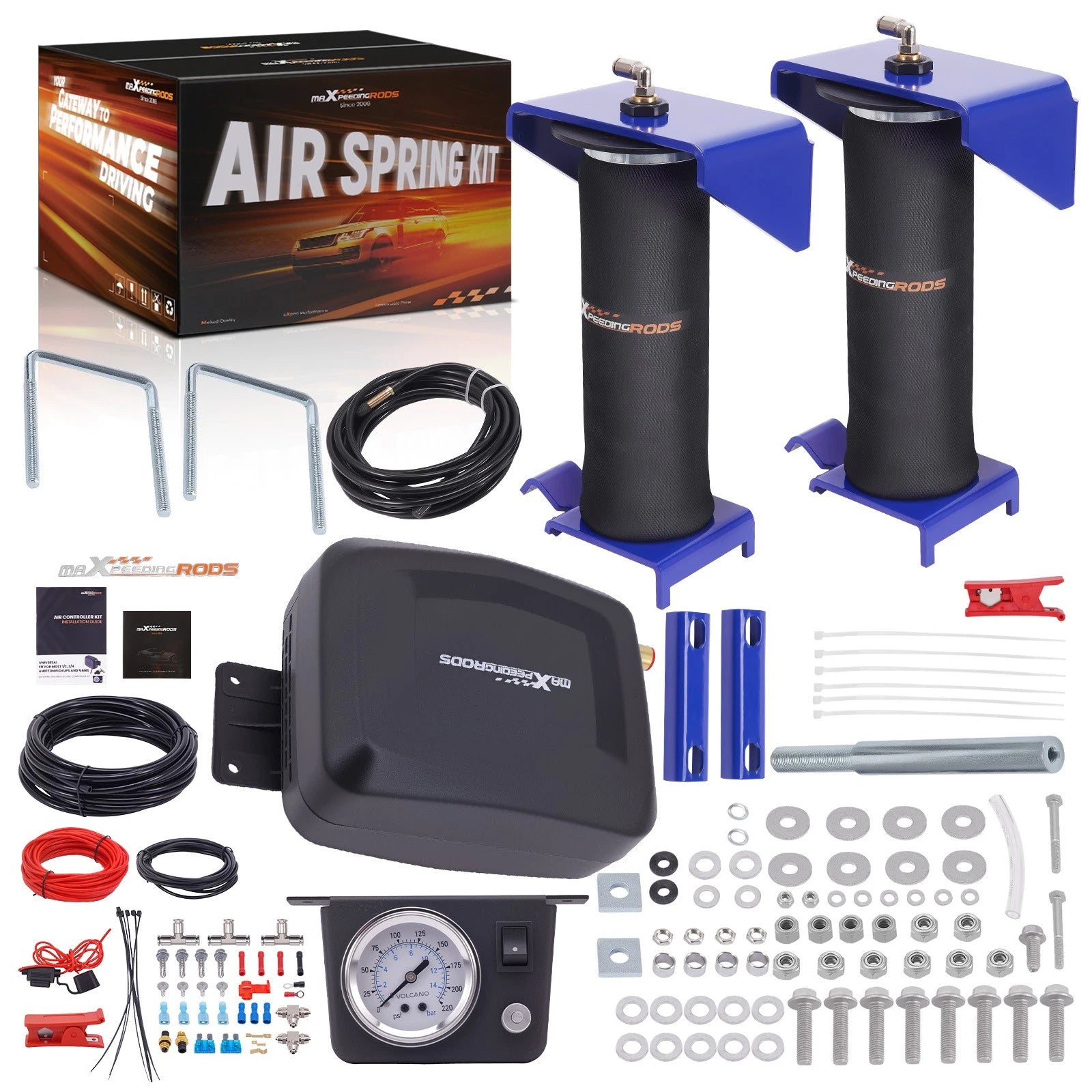 Air Spring Bags with Air Controller Kit for Chevrolet K10 Pickup (1973–1986)