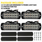 Amber/White Emergency Strobe Light for Car Truck
