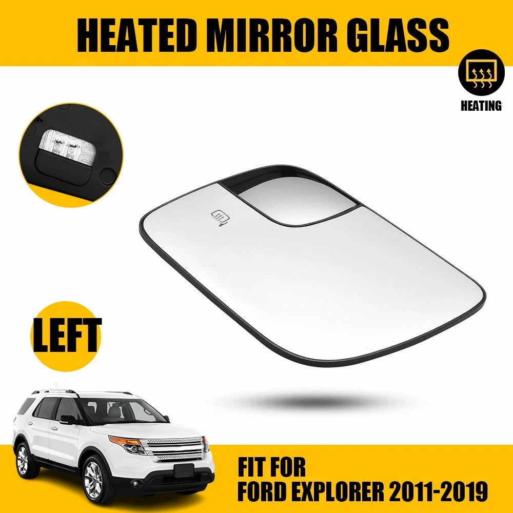 Left Driver Side Heated Rear View Mirror Glass for Ford Explorer (2011–2019)