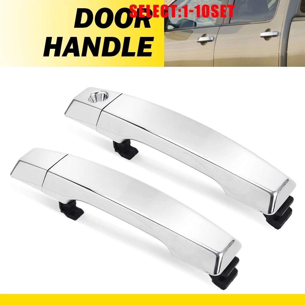 Set of 2 Chrome Outer Door Handles for Nissan Titan/Armada (2004–2015)