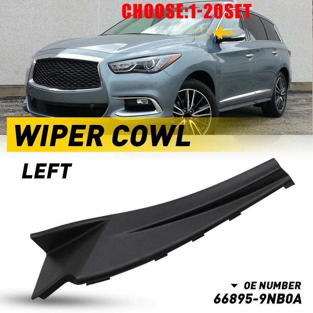 Left Side Wiper Cowl Cover Trim Black for Infiniti QX60 (2016–2020)