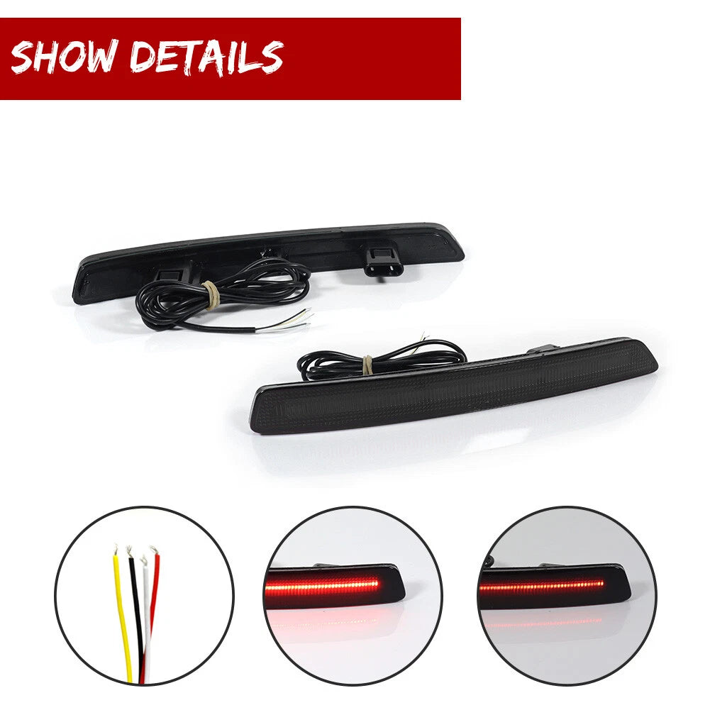 Smoked Red LED Rear Bumper Reflectors for Acura TL (2012–2014)