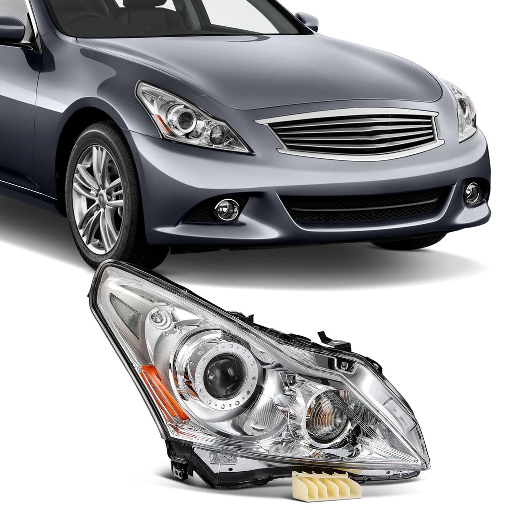 Chrome Amber Headlight Passenger Side for Infiniti G25 G37 (2010–2013)