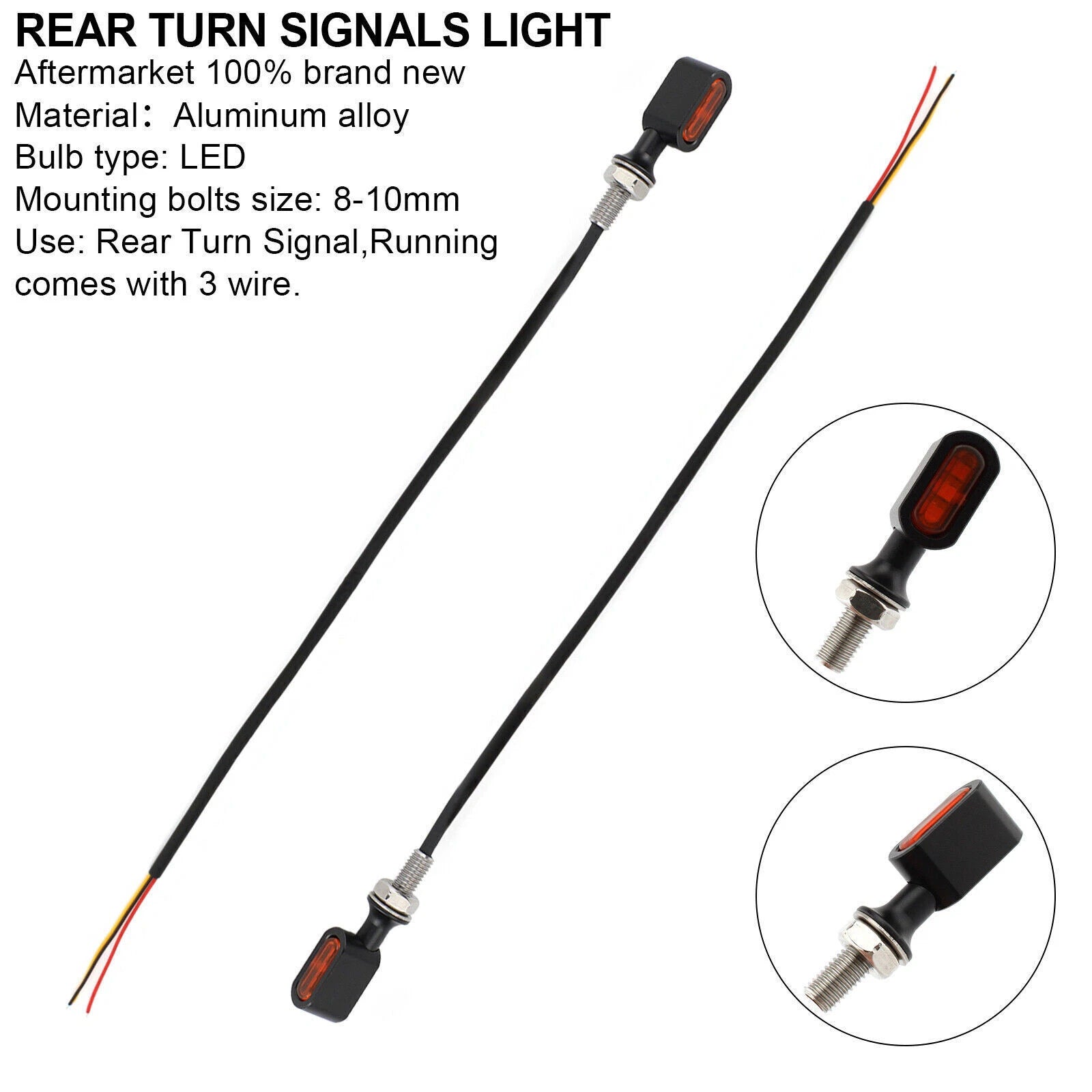 LED Rear Mini Turn Signal Indicator for Harley Sportster Touring Dyna (T9)