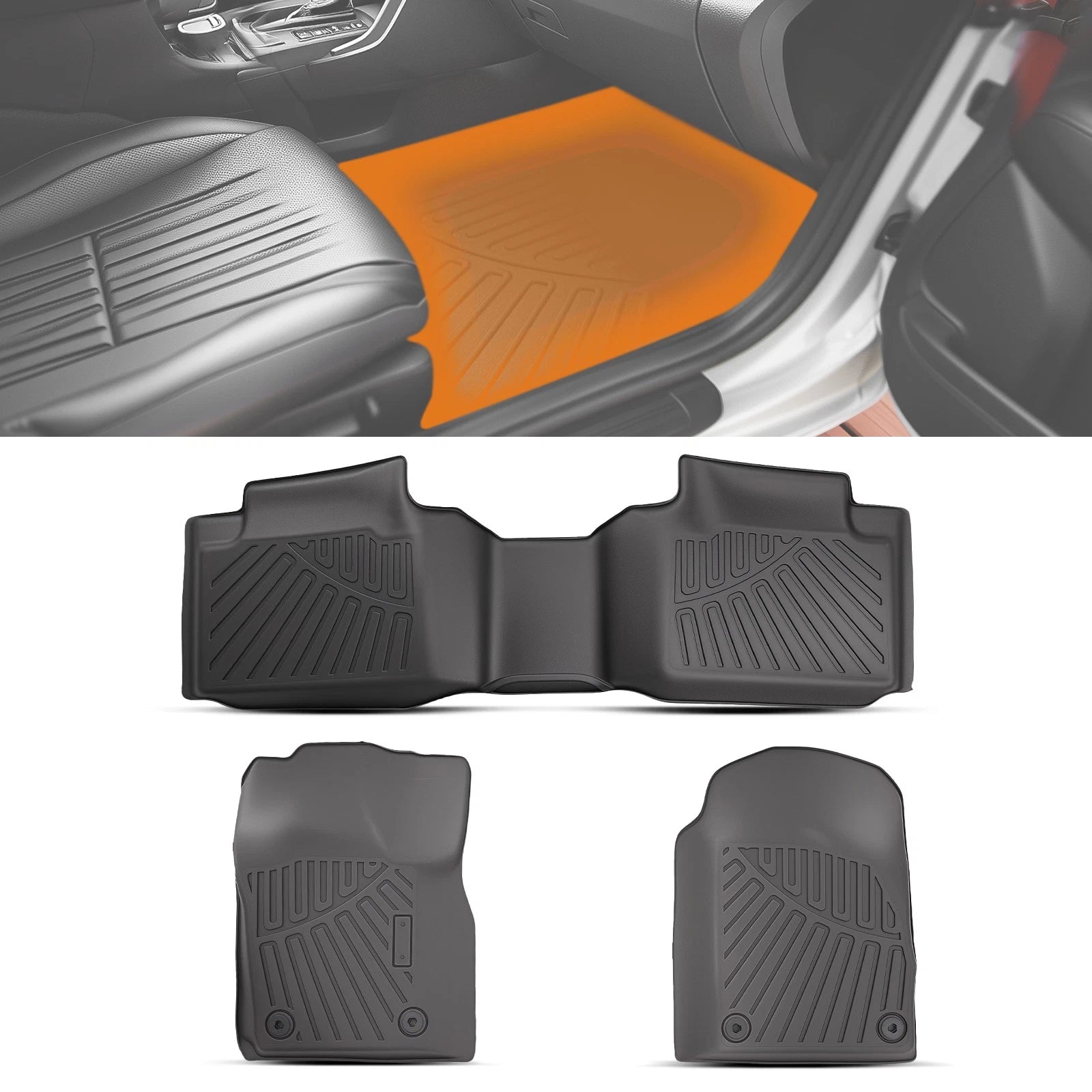 Set of 4 TPE Waterproof Carpret Floor Mats for Dodge Durango Jeep Grand Cherokee (2016–2024)