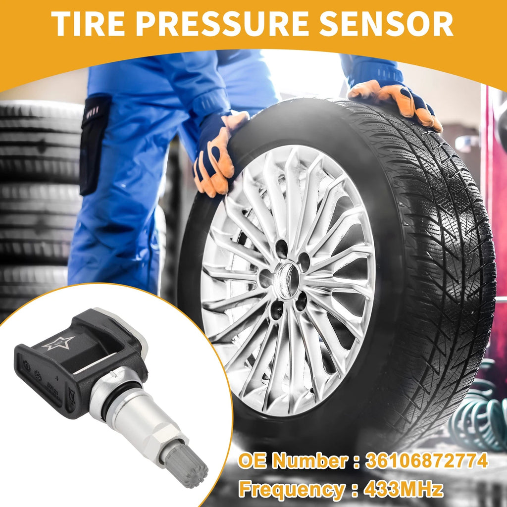 Tire Pressure Sensor for BMW 530e (2018–2021) TPMS 36106872774 433MHz
