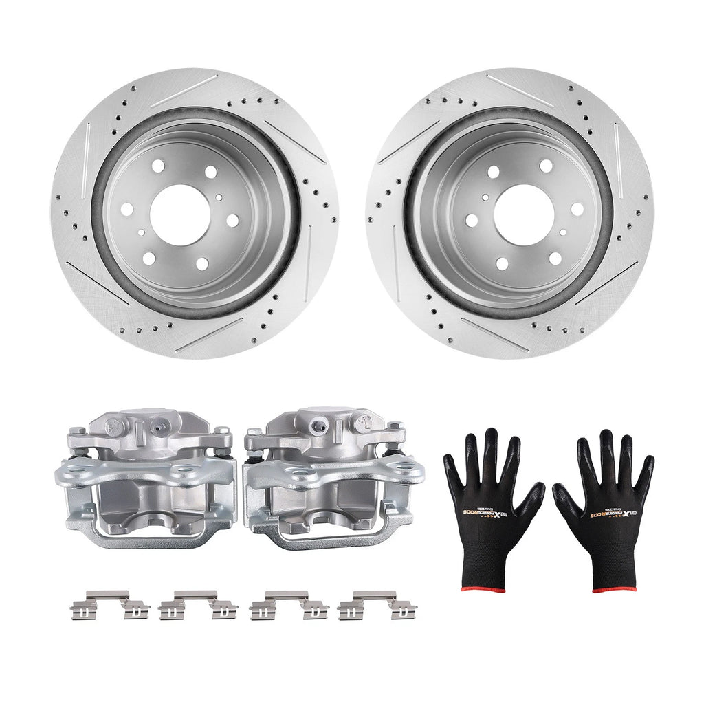 Rear Brake Rotors + Brake Calipers for Chevrolet Suburban/GMC Yukon XL (2015–2020)