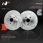 Front Drilled Brake Rotor & Pad + Caliper for Toyota Corolla Matrix (2009-2013)
