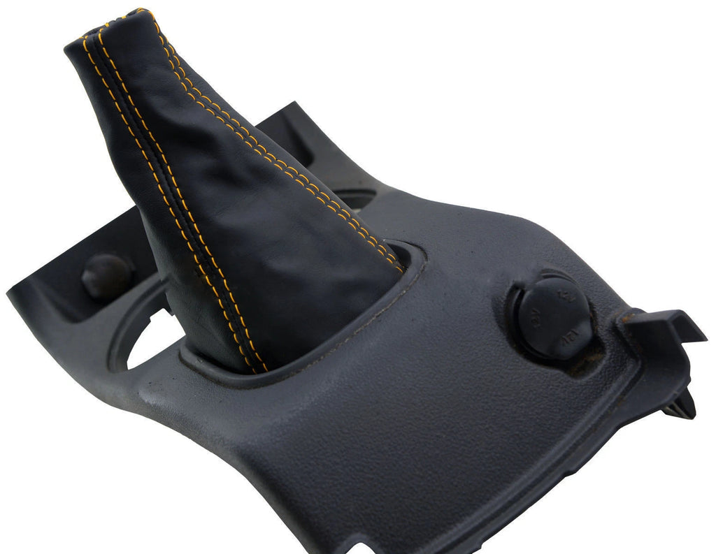 Manual Shift Boot for Chevrolet Cobalt (2005–2010) Yellow Stitch Vinyl Leather