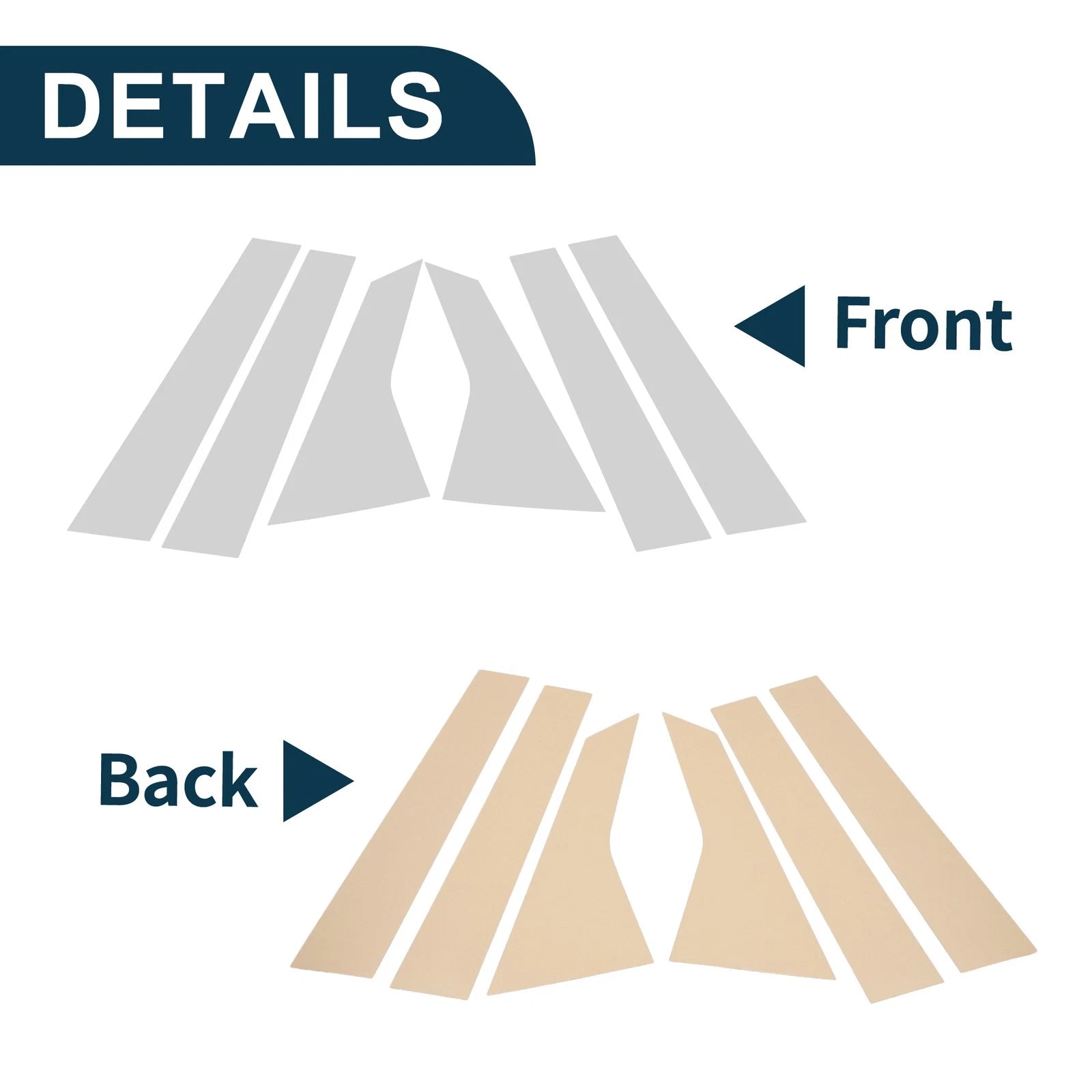 Set of 6 Door Pillar Window Trim for Honda Civic (2022–2024) Chrome