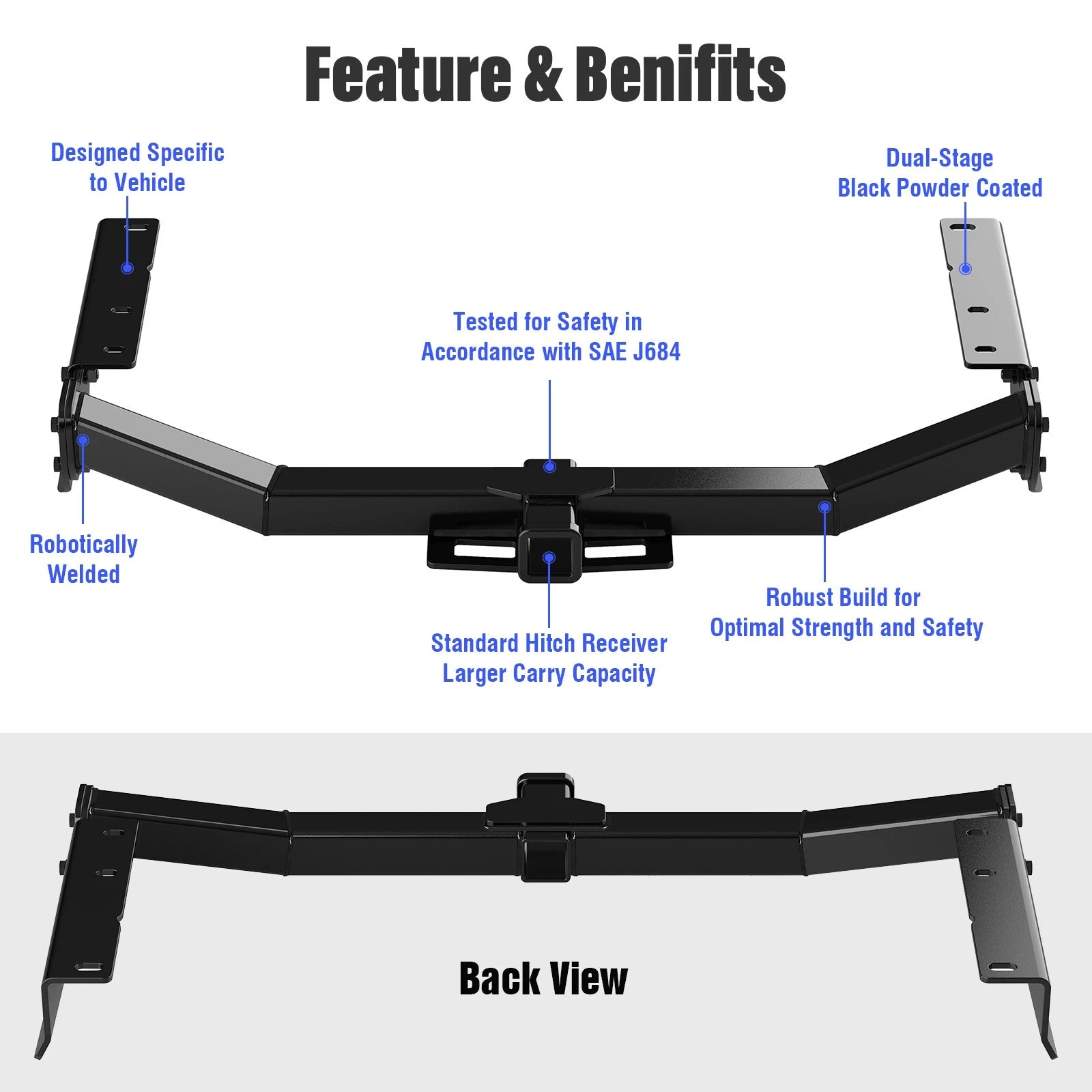 Towing Hitch Receiver Class 3 for Toyota Highlander (2014-2019)