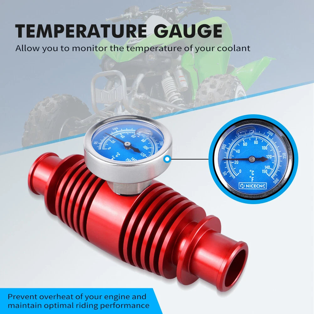 Radiator Inline Cooler w/ Temperature Gauge for Yamaha Raptor 700R 660R 600 (2006–2023)