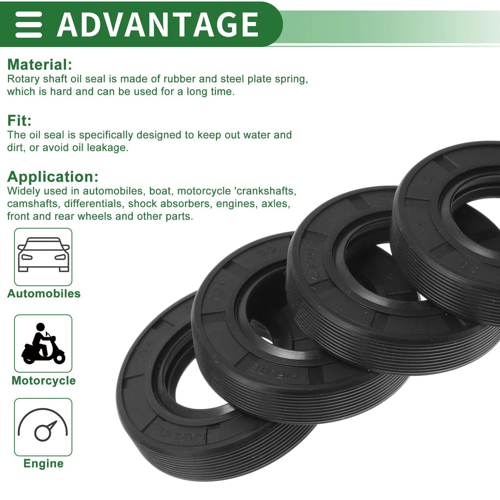 Set of 5 Oil Seal TG4 Lip Seal Ring for Rotary Shaft 30x55x12mm NBR Rubber