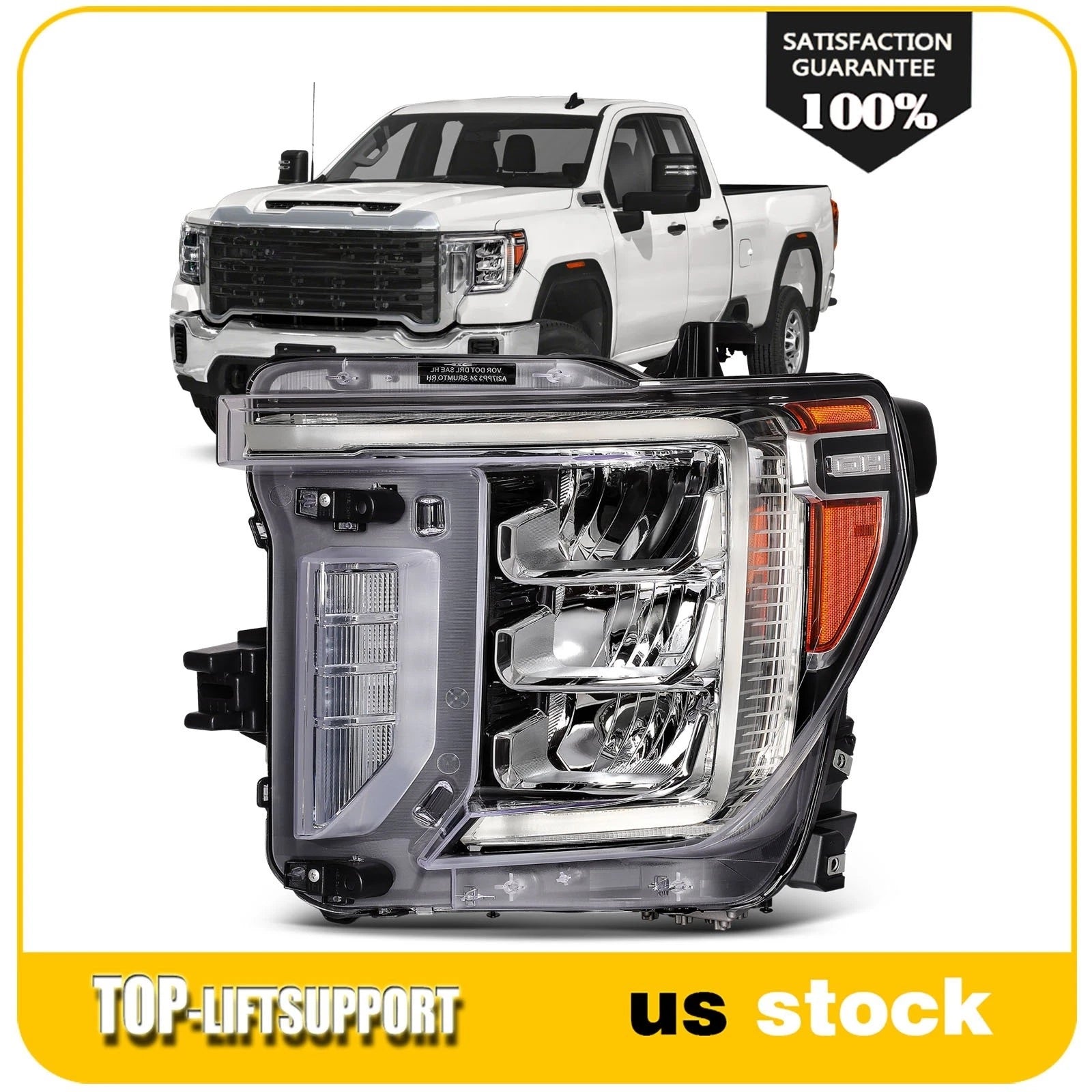 Full LED Headlight for GMC Sierra 2500HD 3500HD (2020–2023)