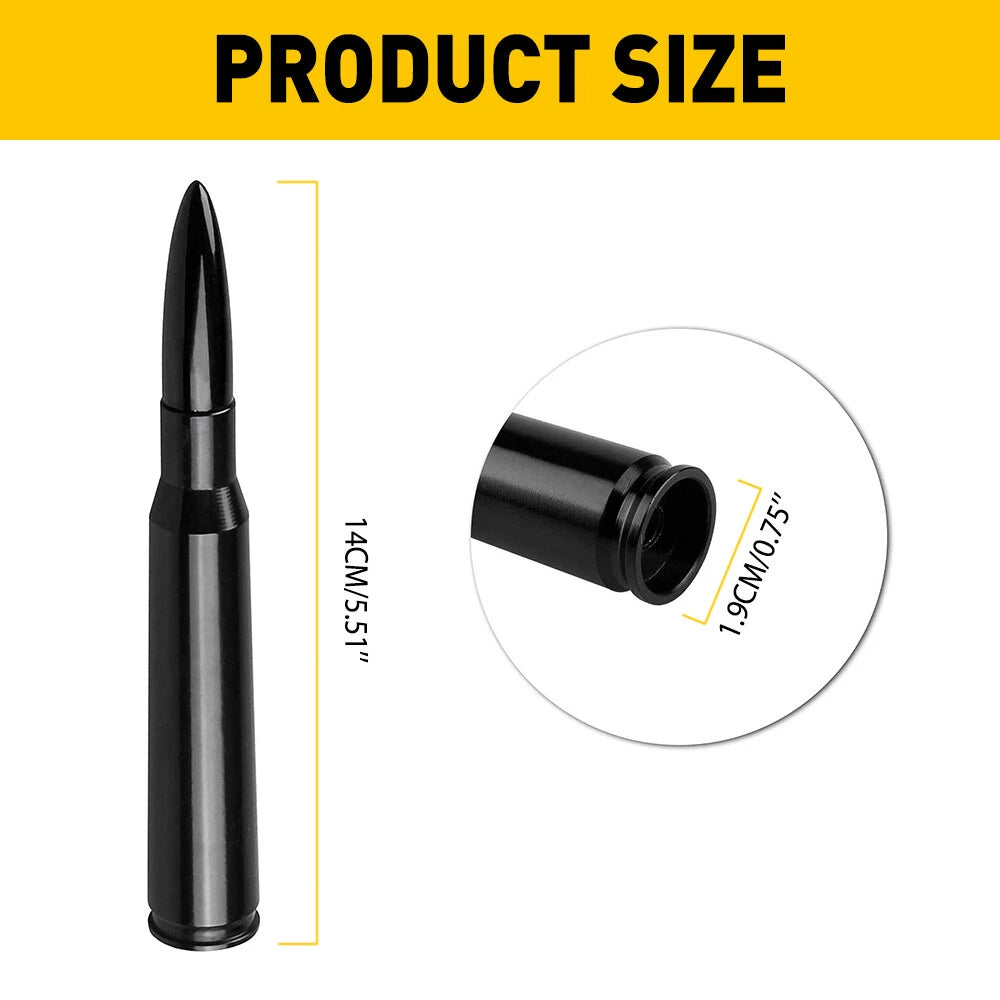 Short Antenna for Chevy Silverado Sierra (Fits 2007–2023) - Black Aluminum