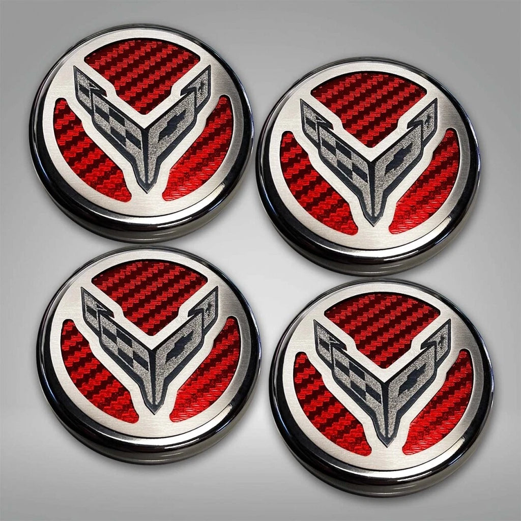 Engine Oil Cap Cover Set with Carbon Fiber for Chevrolet Corvette C8 (2020–2022)