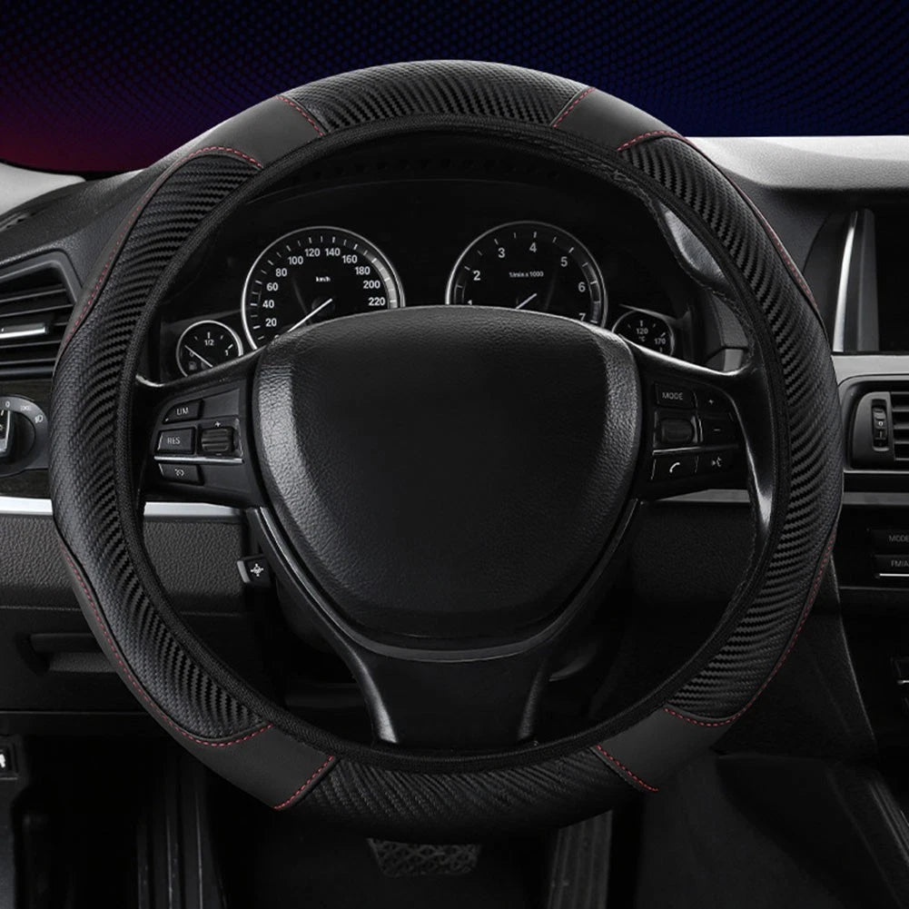 Soft Touch Carbon Fiber Steering Wheel Cover for