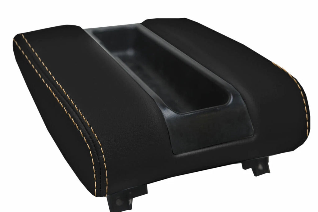 Leather Center Console Lid Armrest Cover for BMW E39 (1997–2003) Beige Stitch
