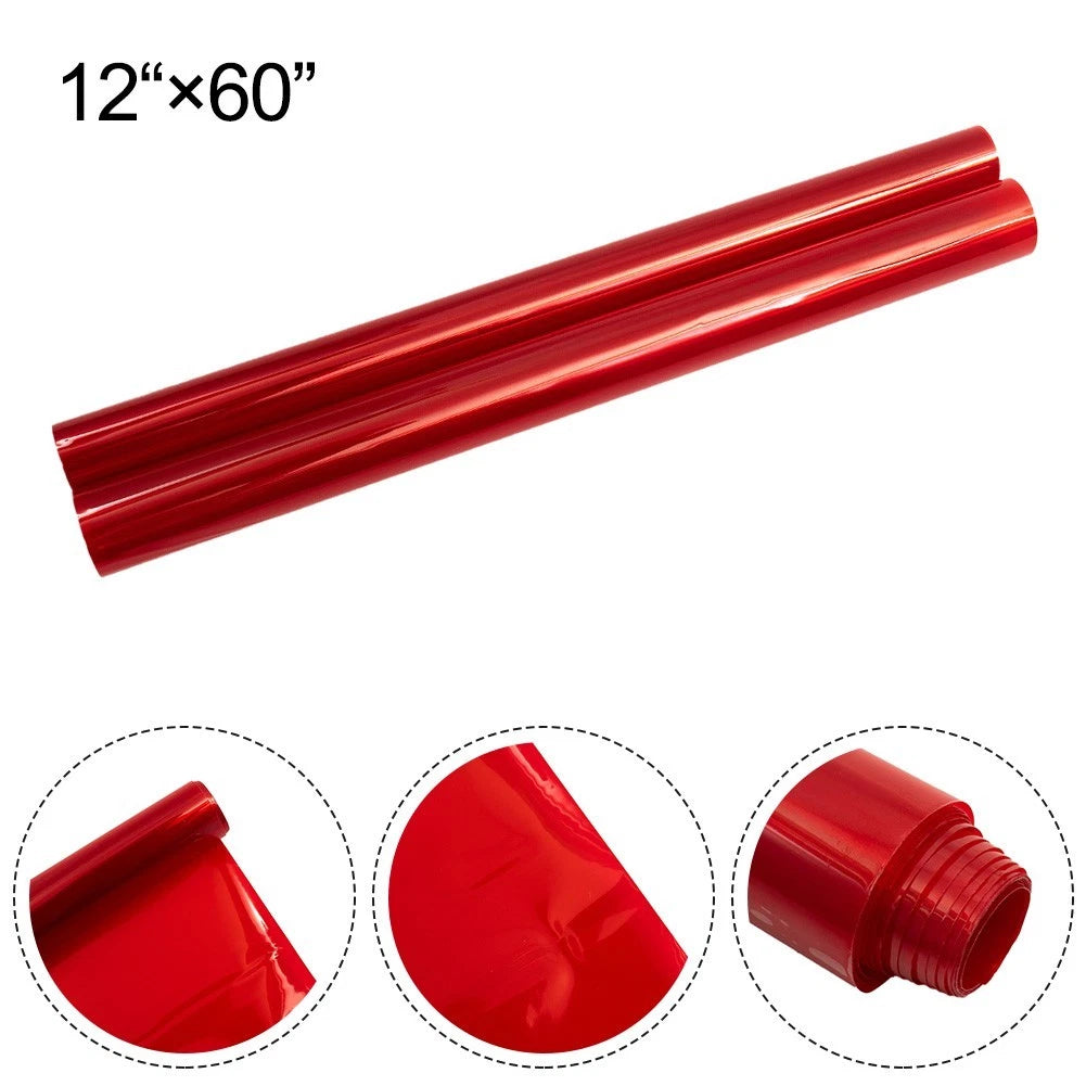 Red Vinyl Light Film Tint Wrap for Auto Headlight Taillight Cover