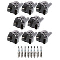 Set of 8 Denso Ignition Coils & Iridium Spark Plugs for Avalanche Tahoe (2002–2013)