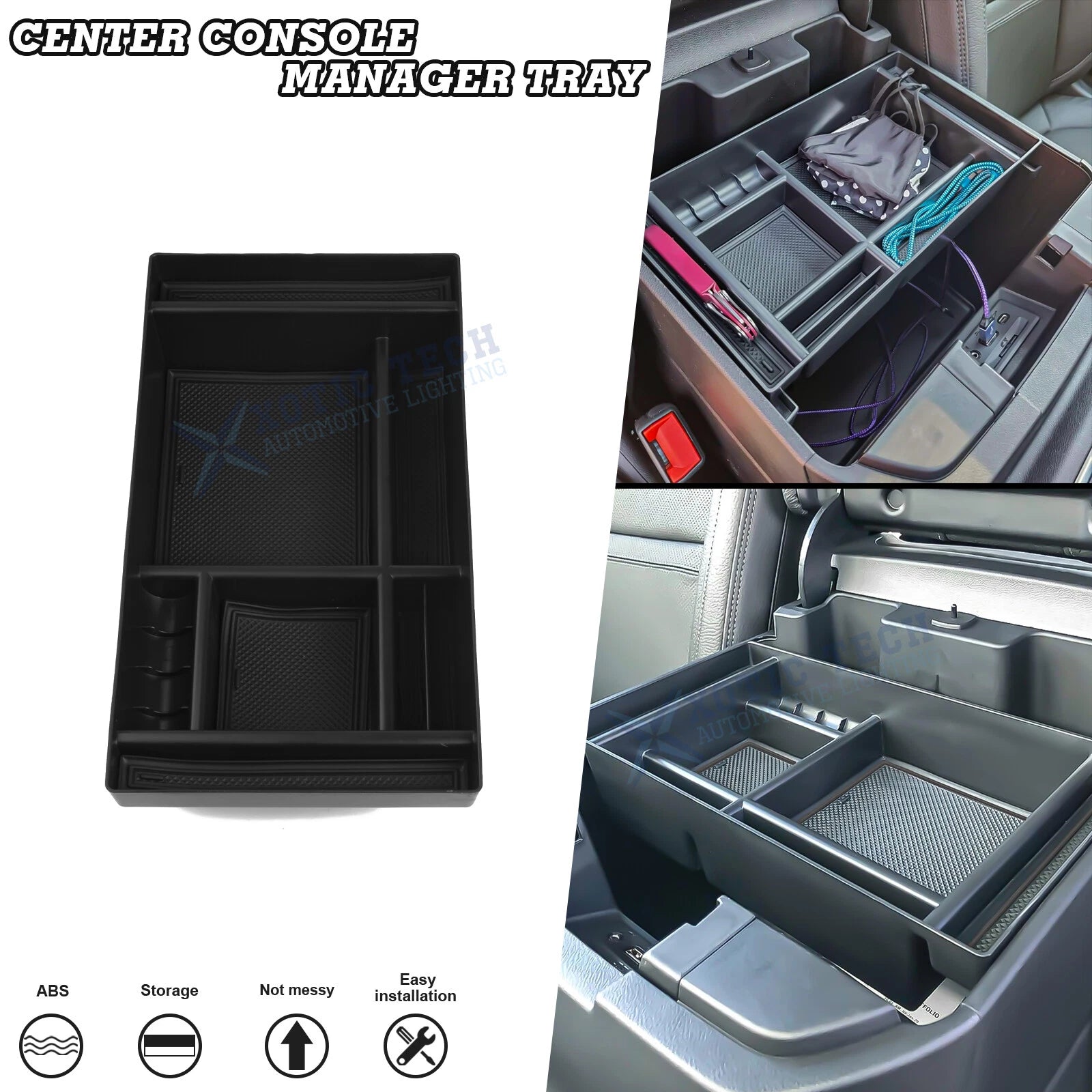 Armrest Storage Coin Organizer Case for Chevrolet Silverado (2014–2019)