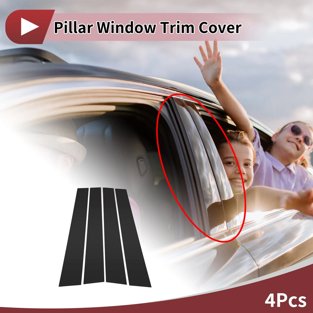 Set of 4 Door Pillar Window Trim for Lexus RX (1998–2002) Black