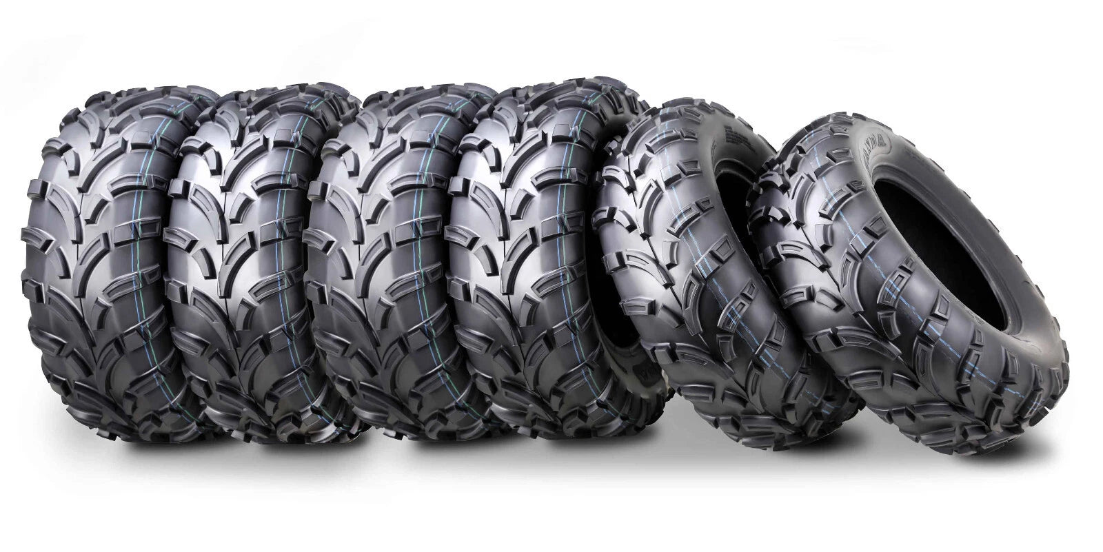 Set of 6 WANDA ATV UTV Tires 25x10-12 & 25x11-12 High Load Capacity 6x6