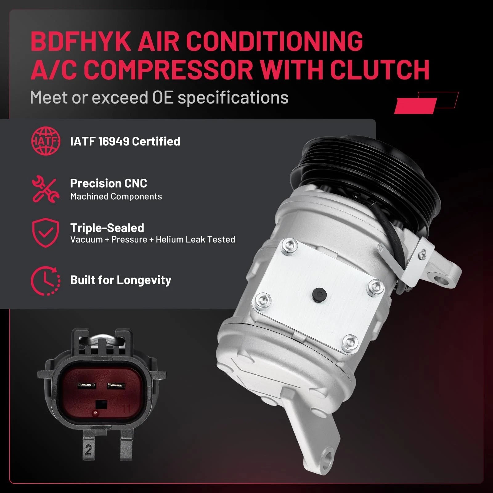 A/C Compressor with Clutch for Chrysler Town & Country (1996–2000)