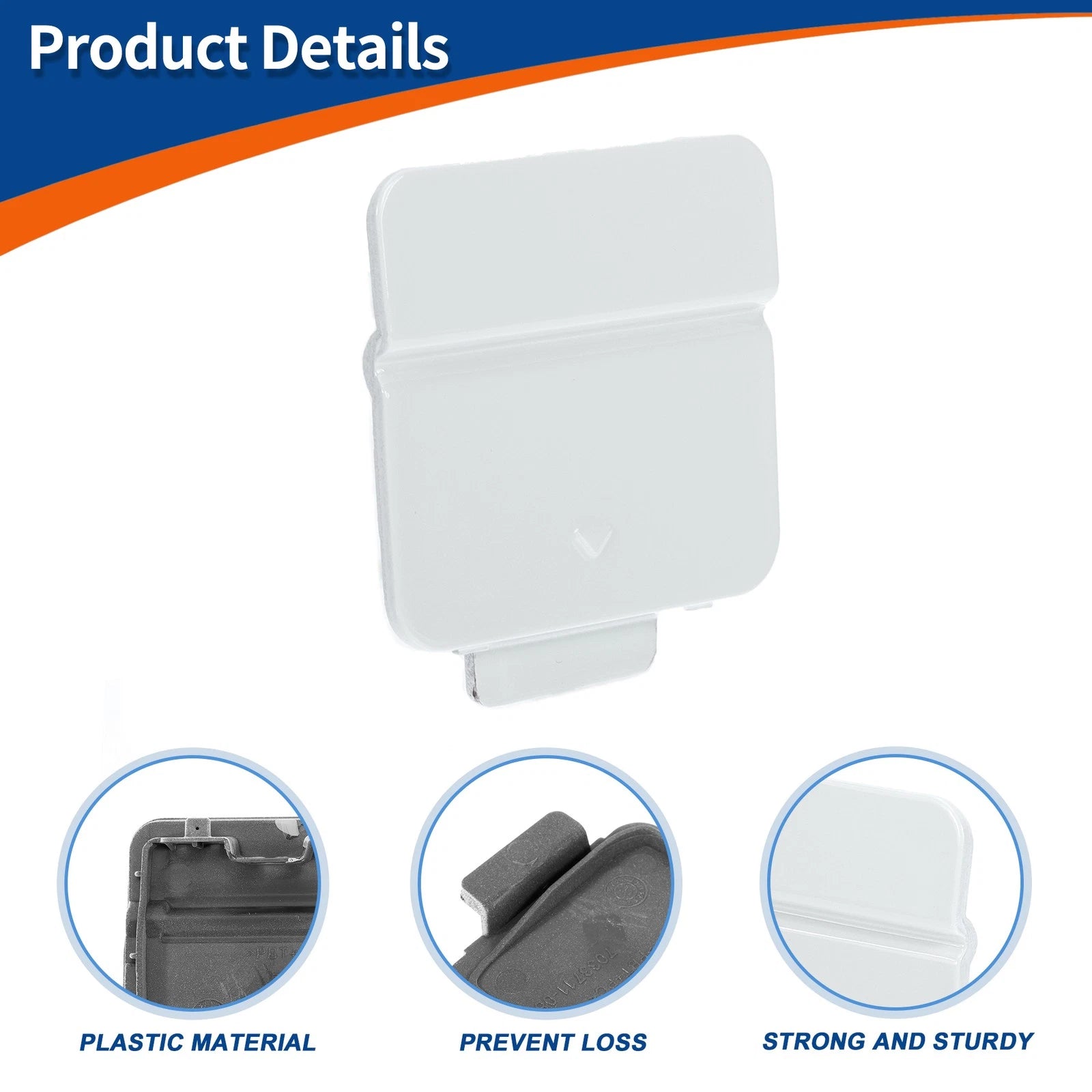 Rear Car Bumper Tow Hook Cover for BMW 525i 530i 545i 550i (2001–2010) No. 51127119151 White