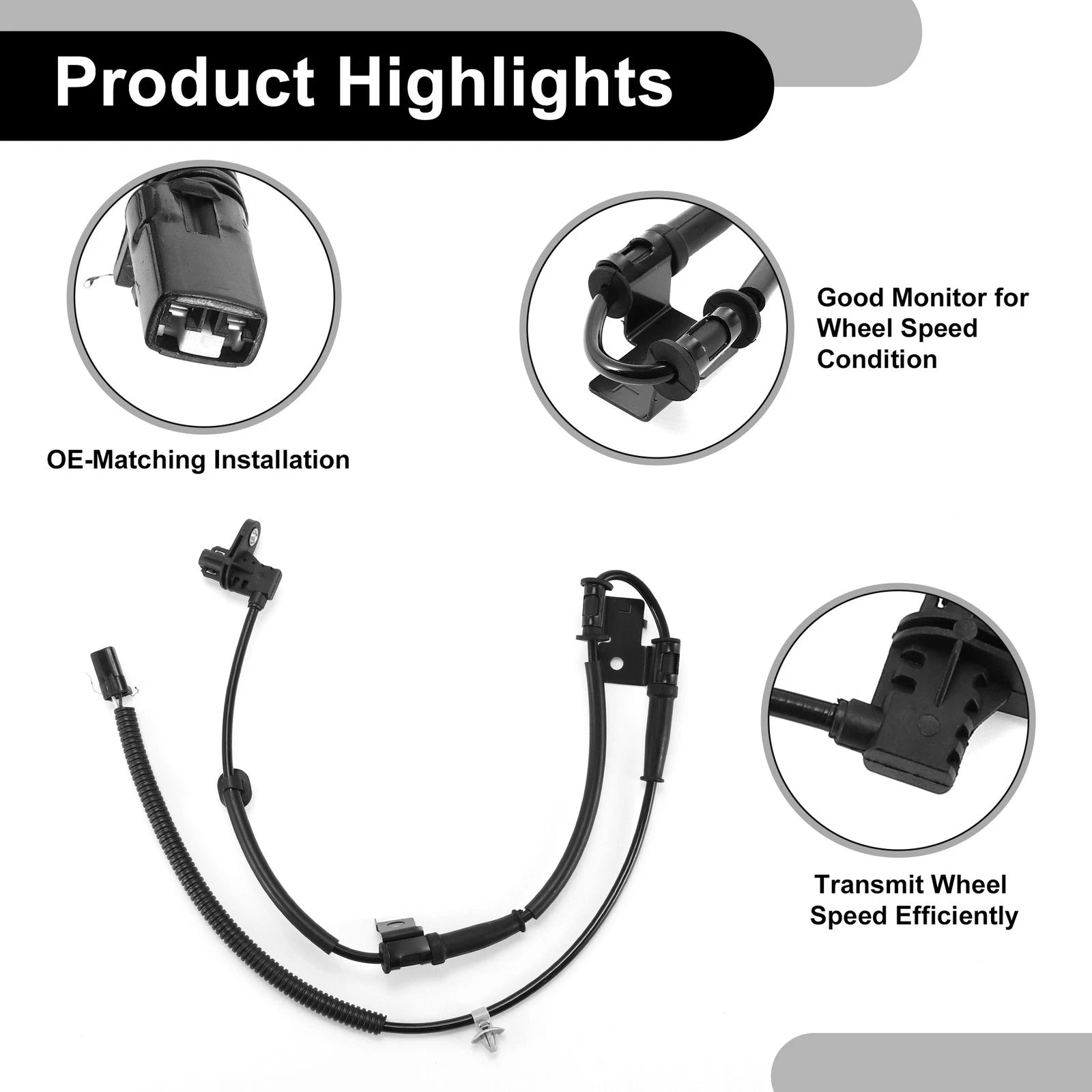 ABS Wheel Speed Sensor No. 59810-1M300 for Kia Forte (2010–2013) Rear Left