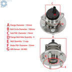 2X Rear Wheel Bearing & Hub Assembly for Toyota Corolla (2009-2018)