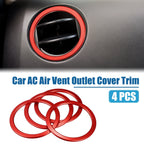 Set of 4 AC Air Vent Outlet Cover Ring Trim for Toyota Tundra (2014–2021) Red