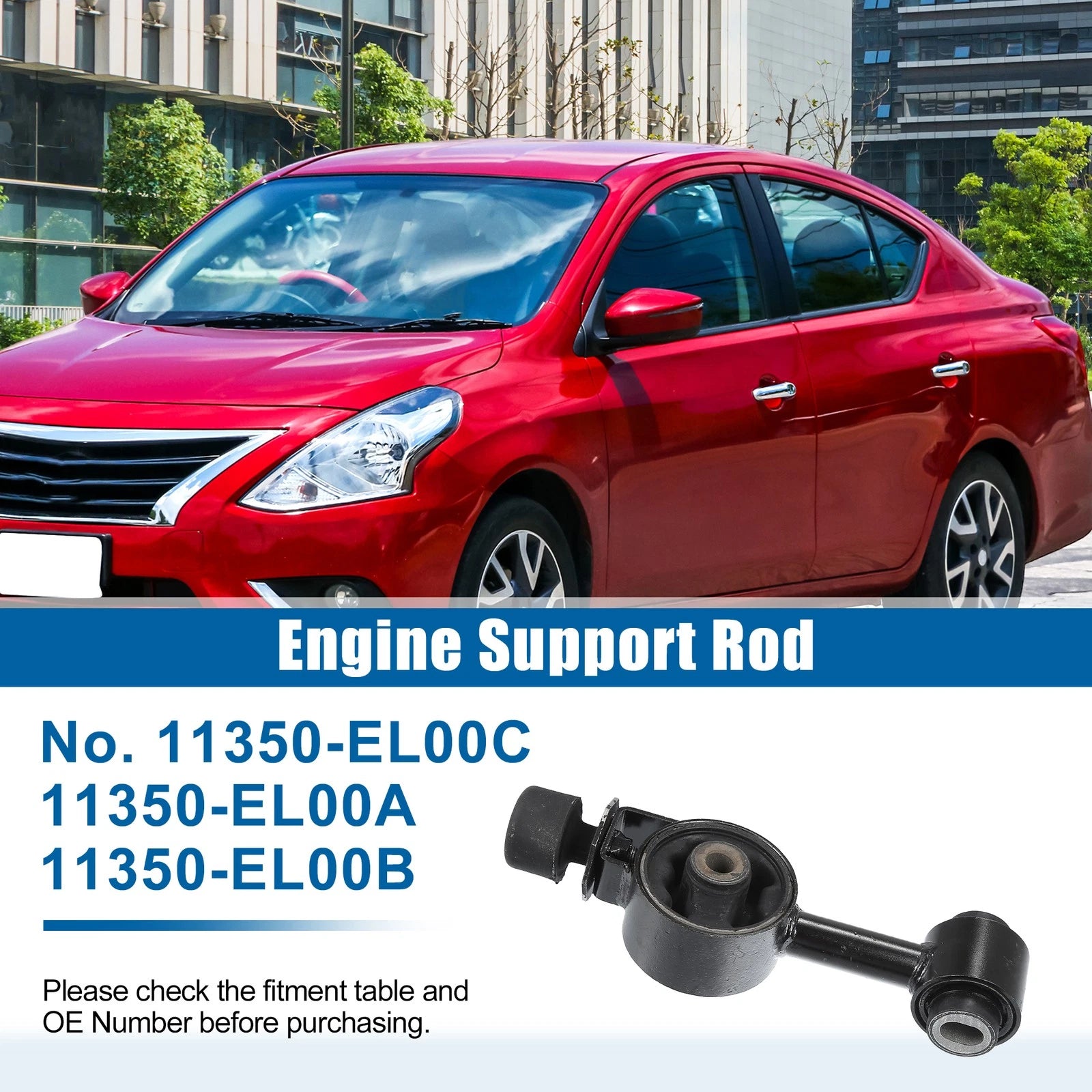 Engine Motor Mount for Nissan Versa (2007–2019) No. 11350-EL00A Metal Black