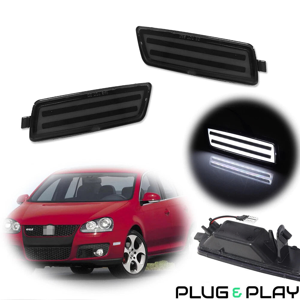 Smoke White LED Front Corner Side Marker Light for VW Jetta (2005–2010)