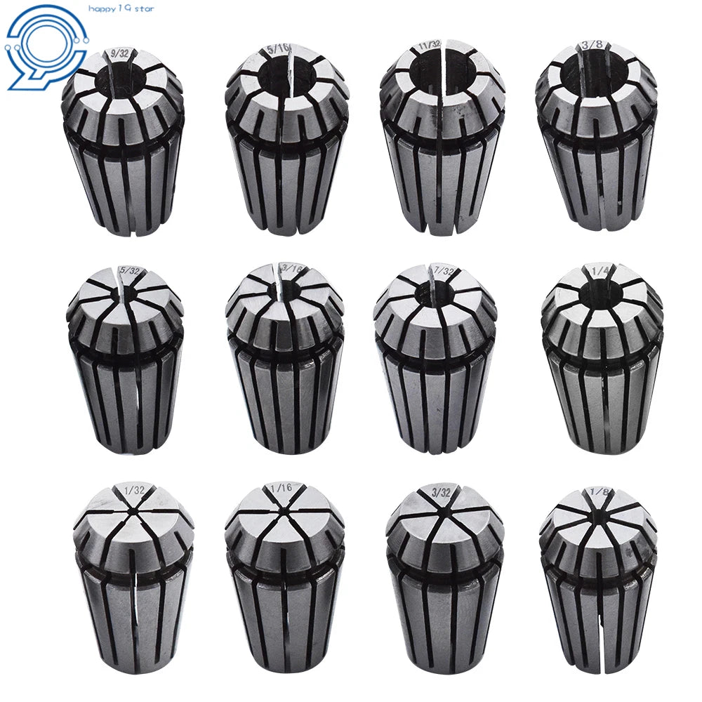 12-Pack ER16 Spring Collet Set for CNC Milling Lathe Engraving Machine