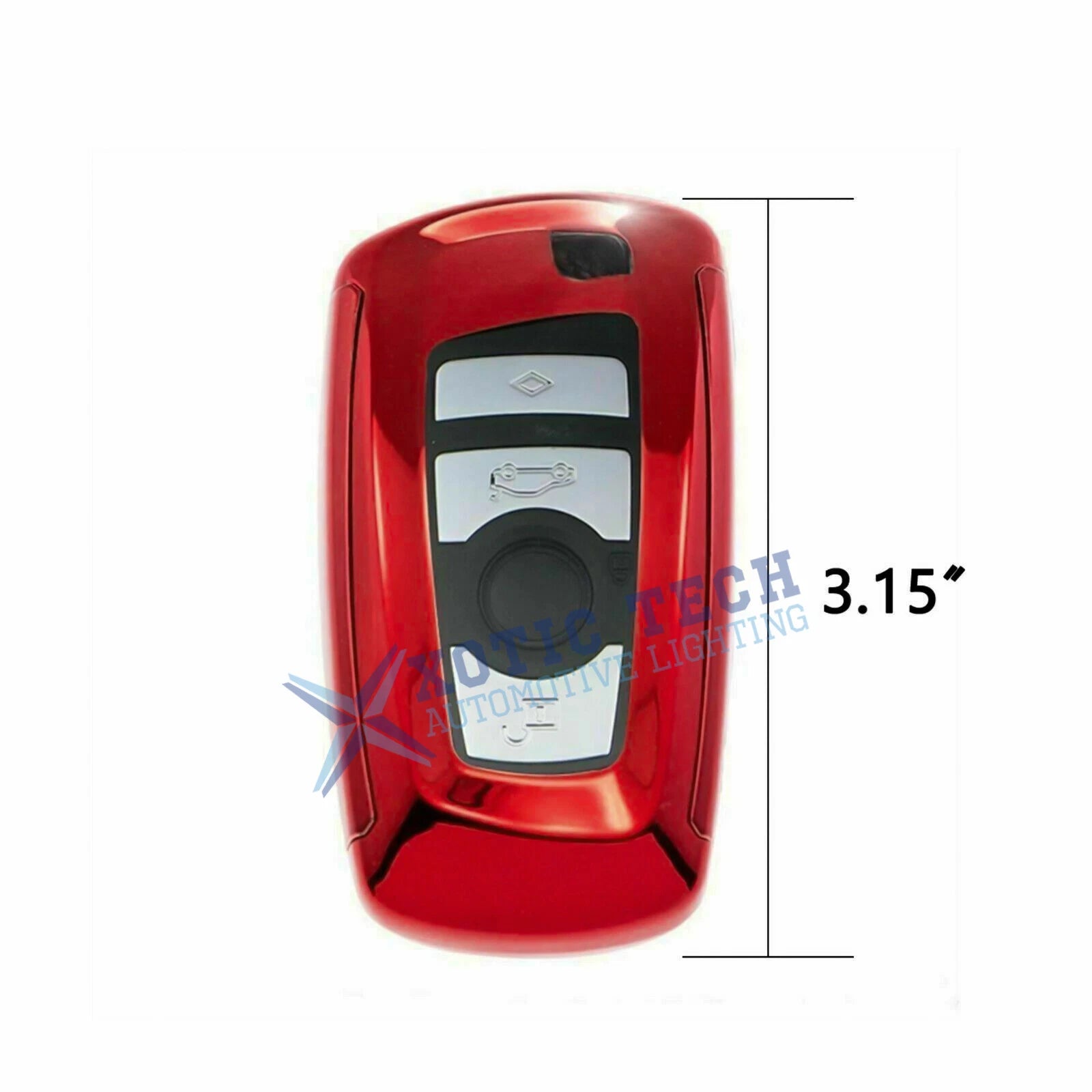 Red Full Seal Remote Key Fob Case Shell for BMW 1-5 Series (2011-2021)