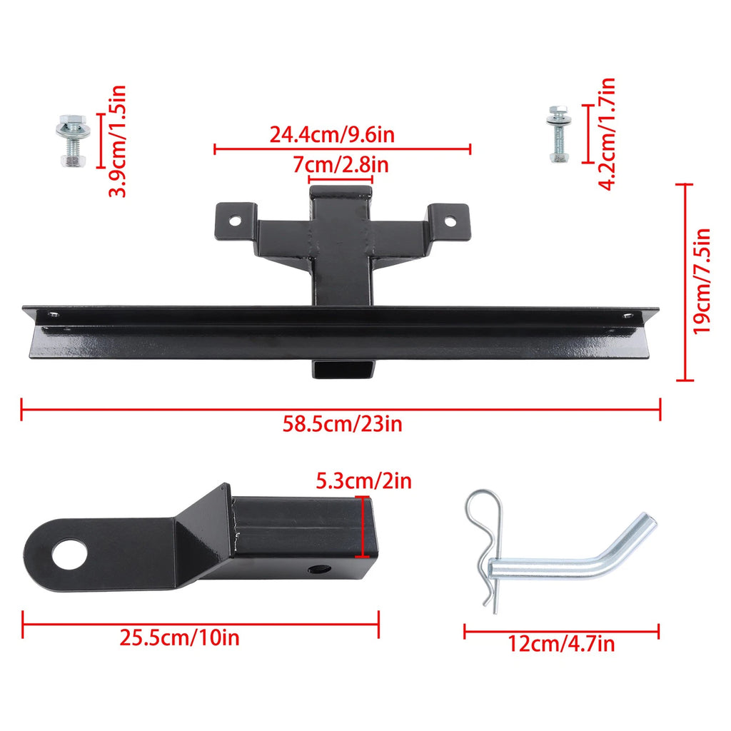 Black Steel Trailer Hitch Tow Receiver for Club Car DS (1981âPresent)