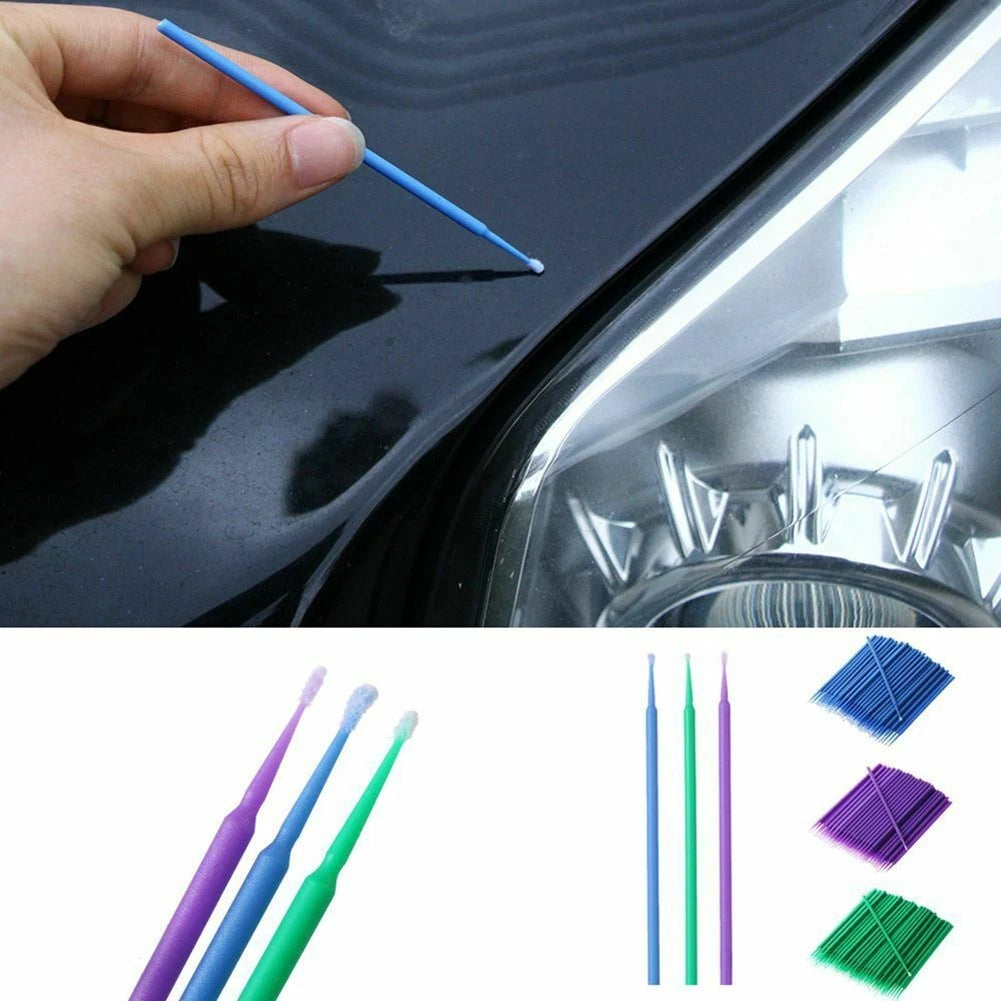 Set of 4 Portable Paint Brushes for Automotive Detailing