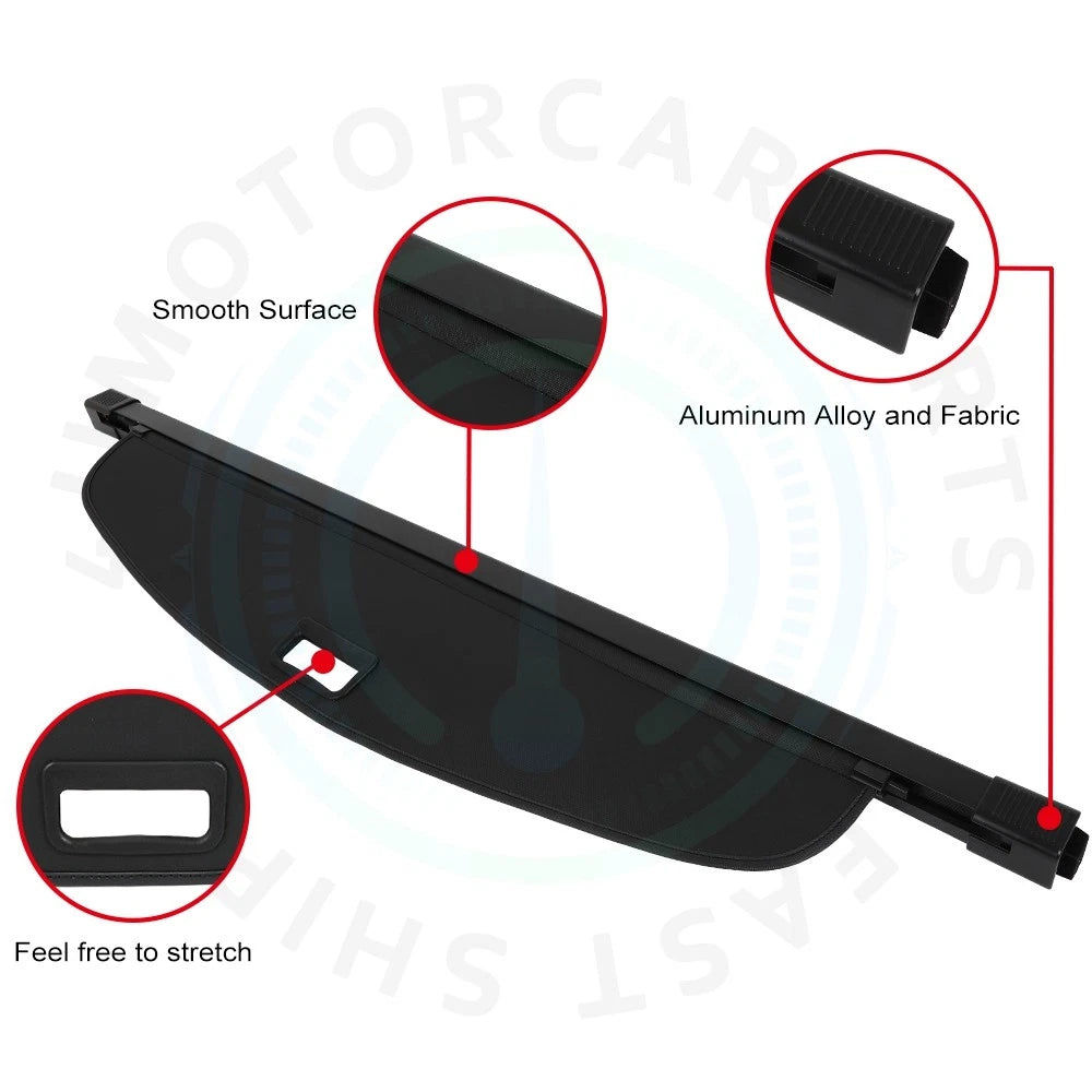 Retractable Rear Cargo Cover for Cadillac XT5 (2017–2023) Black