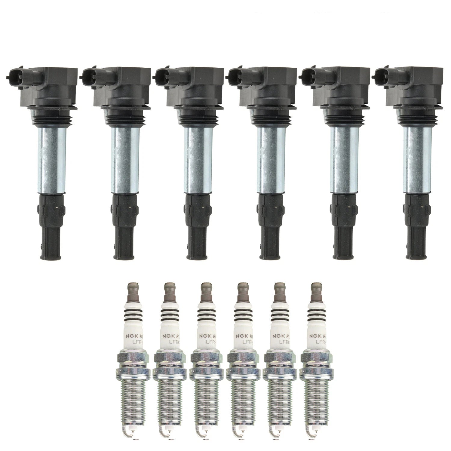 Set of 6 Ignition Coils & NGK Ruthenium HX Spark Plugs for CTS S80