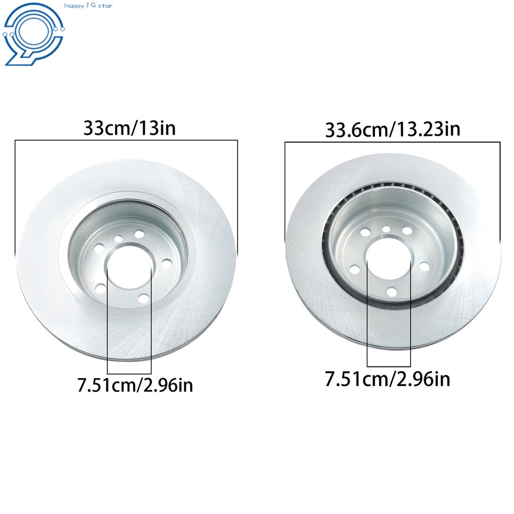 12Pcs Disc Brake Rotors & Pads for BMW F10 528i 528i xDrive (2011–2017)