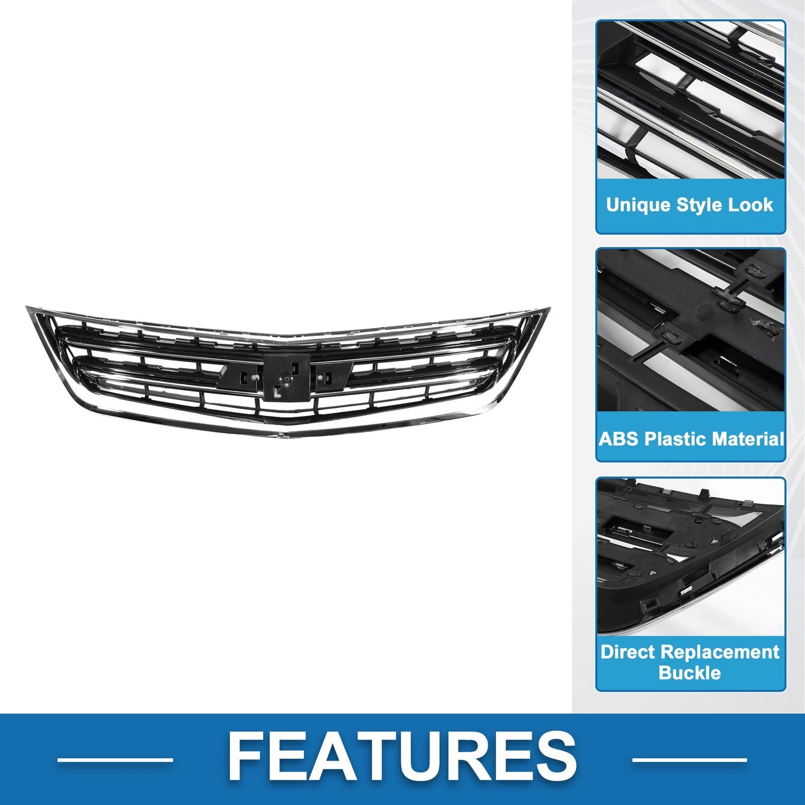 Front Upper Hood Bumper Grille for Chevrolet Impala (2014–2020) Black