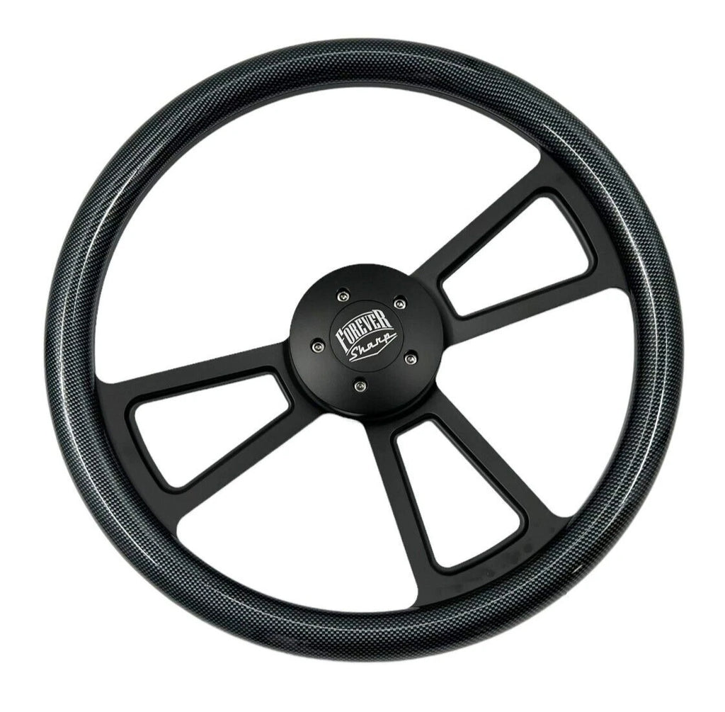 Steering Wheel Cover 18 Inch Black Carbon Fiber for Peterbilt Kenworth ( )